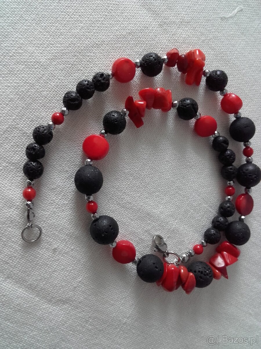 Naszyjnik koral lawa - 5