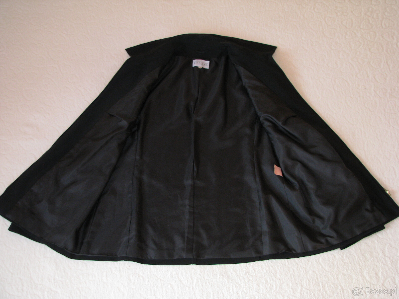 Czarny klasyczny żakiet na zamek marynarka blezer, rozm. 42 - 5