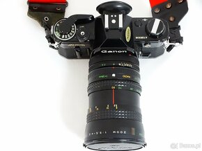 Aparat Canon AE-1 + obiektyw Makinon mc 28-80mm f 3.5 - 4.5 - 5