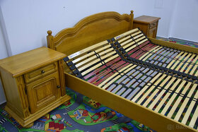 łóżko dębowe z nowymi materacami i szafkami - 5