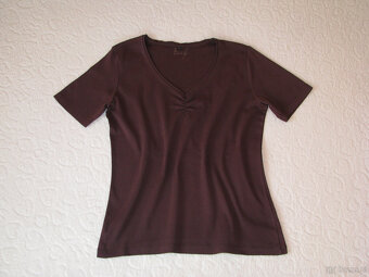 Brązowa koszulka, bluzka z krótkim rękawem T-shirt, rozm. 42 - 5