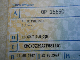 mitsubishi COLT 1,5did diesel 2007r 95km AUTOMAT - 5