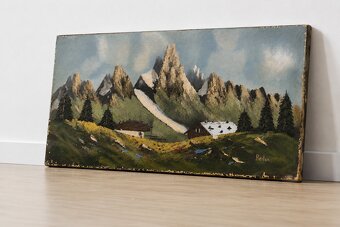 Obraz olejny Reiter – krajobraz górski – ok. 1970 r. – 80 × - 5