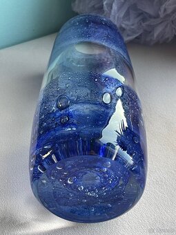SZKŁO ARTYSTYCZNE - NIEBIESKI WAZON PULEGOSO - 5