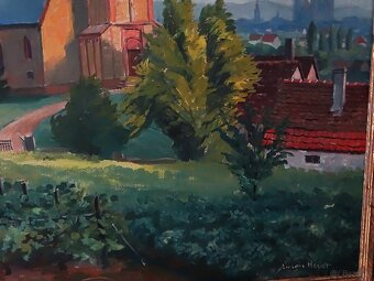 Obraz olejny na płótnie Antone Heydt (1880) pejzaż z winnicą - 5