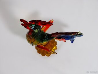 Figurka ze szkła Murano przedstawiająca koguta w dynamicznej - 5