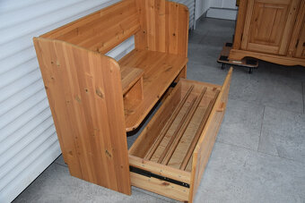 szafka na buty z siedziskiem z drewna sosnowego - 5