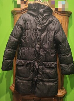 Czarna ciepła kurtka zimowa z kapturem/kołnierz - 5