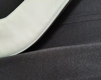 Marynarka, żakiet, czarny, jednostronna biała klapa - super - 5