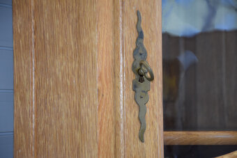 witryna narożna z drewna dębowego - jak nowa - 5