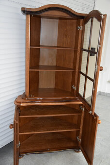 witryna narożna dębowa - jak nowa - 5