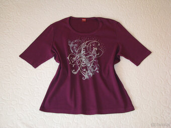 Koszulka OLSEN ze zdobieniami bluzka z krótkim rękawem L/XL - 5