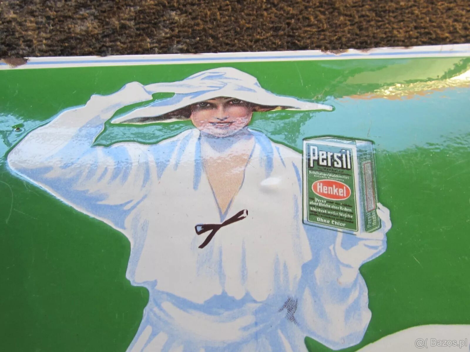Stary szyld emaliowany Persil, 40x60 cm, w bardzo dobrym sta - 6