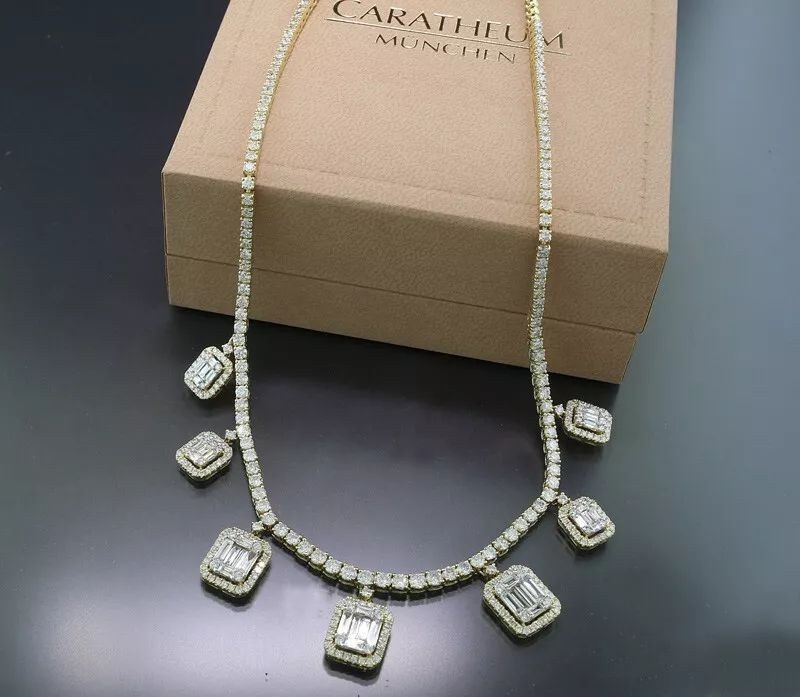 7,25 KARATÓW BRYLANTNY LUKSUSOWY NASZYJNIK ZŁOTA 750 25 GR - 6