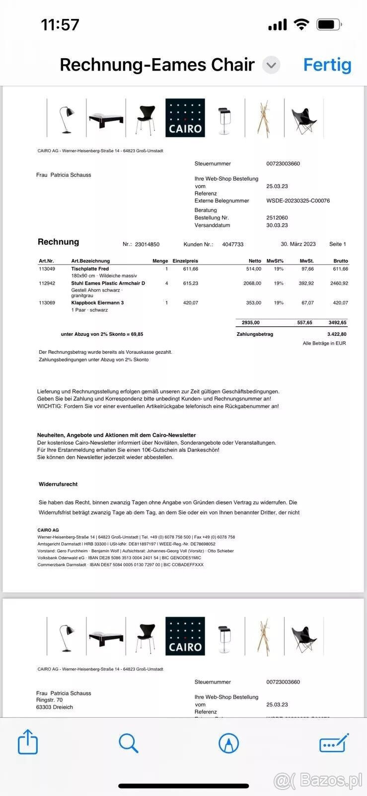 4 Fotel Vitra Eames szaro-czarny - 6