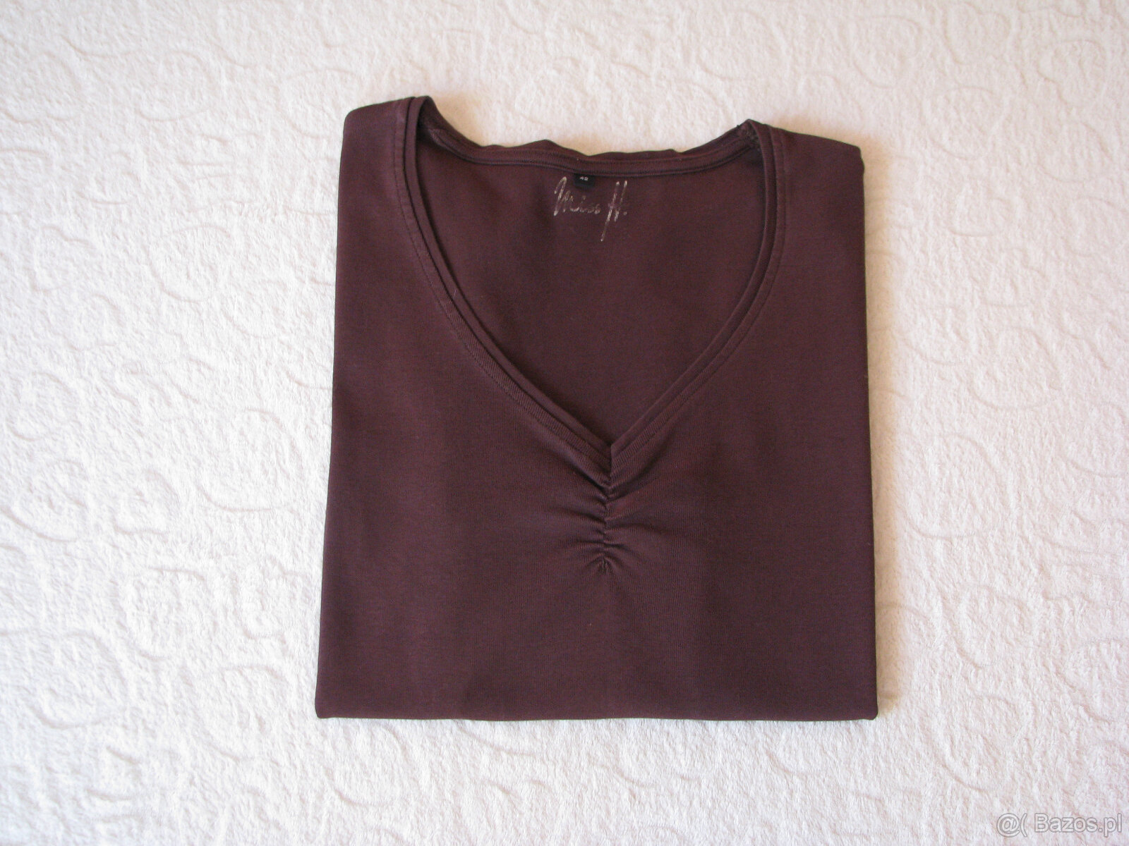 Brązowa koszulka, bluzka z krótkim rękawem T-shirt, rozm. 42 - 6