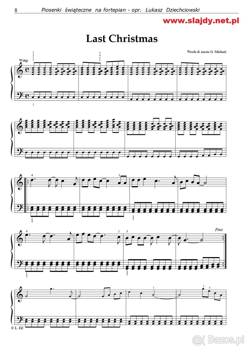 Kolędy na pianino, fortepian - nuty 21 kolęd, łatwe, nowe - 6