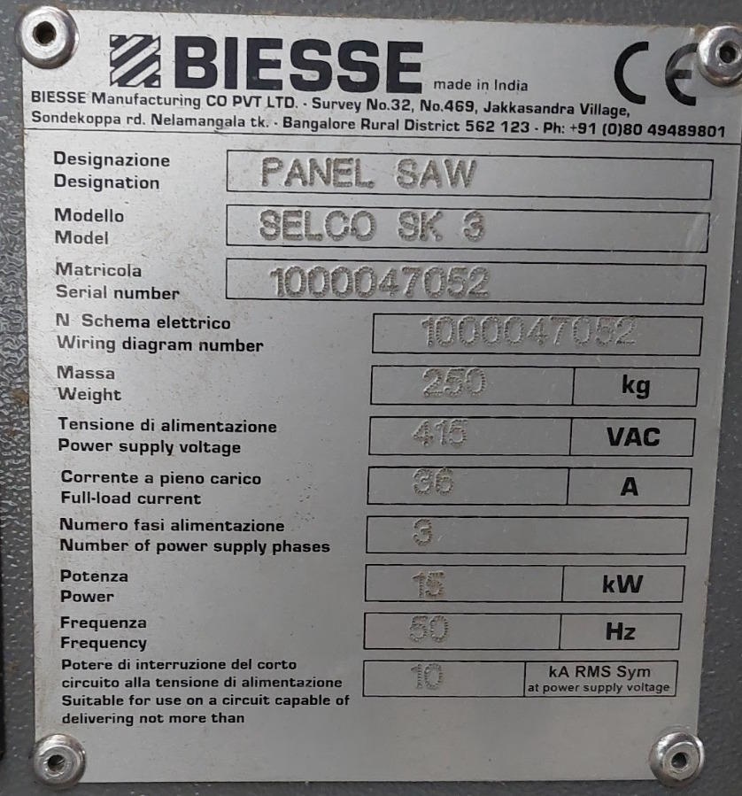 Piła panelowa BIESSE SELCO SEKTOR 350 – 3800 × 3800 - mało u - 6