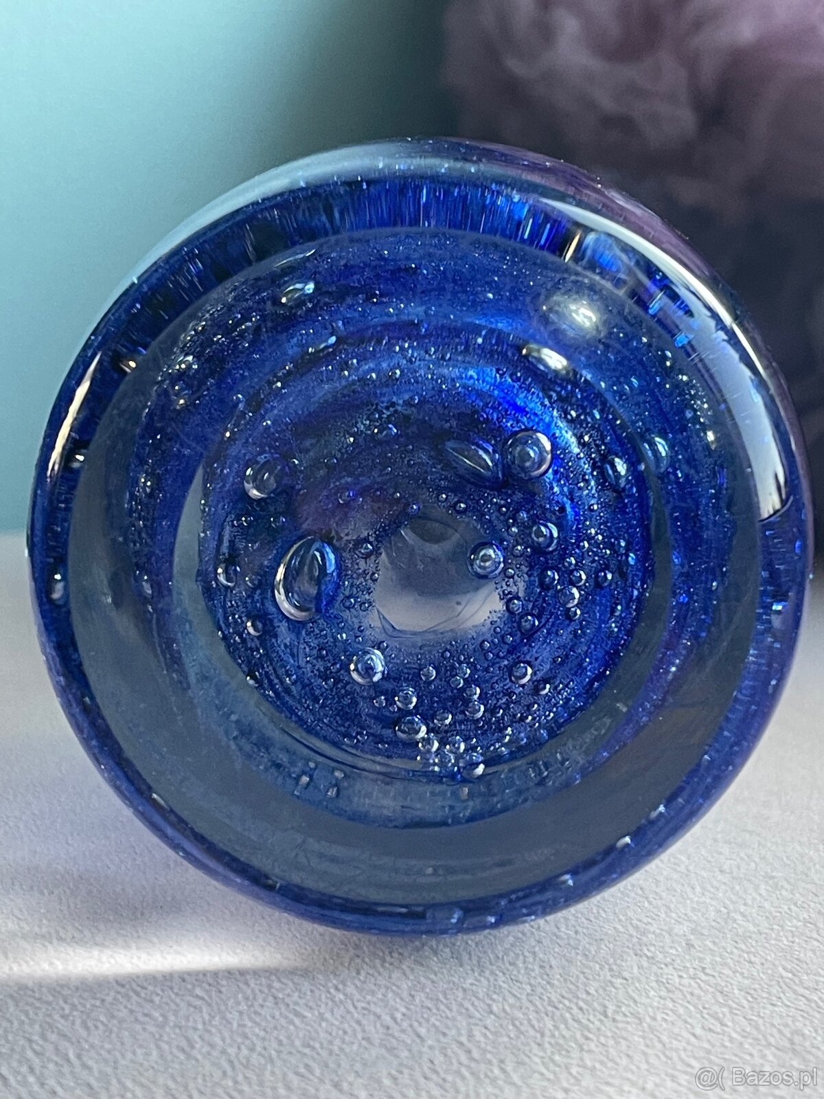 SZKŁO ARTYSTYCZNE - NIEBIESKI WAZON PULEGOSO - 6