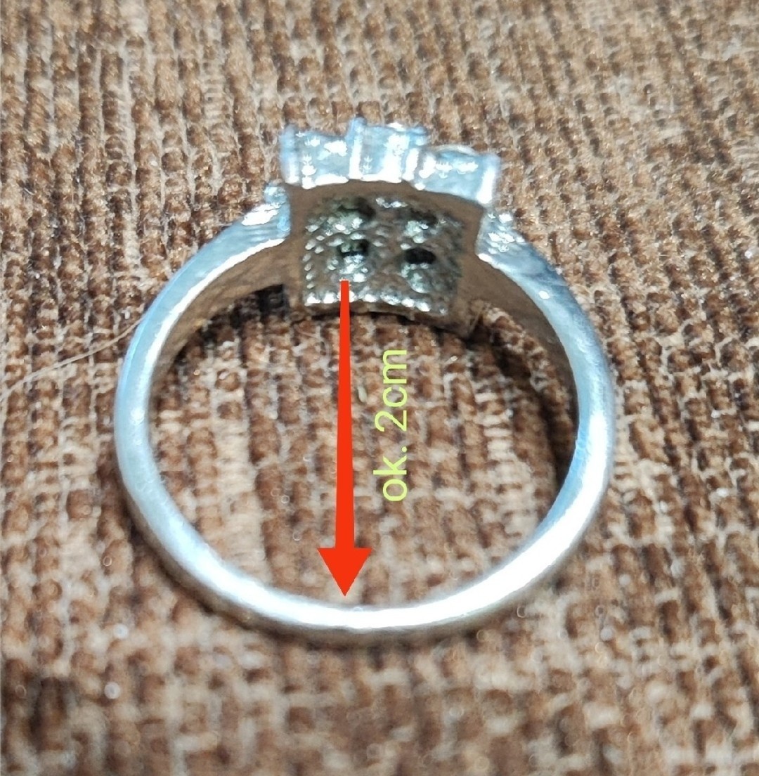 Pierścionek białe kryształki - 6