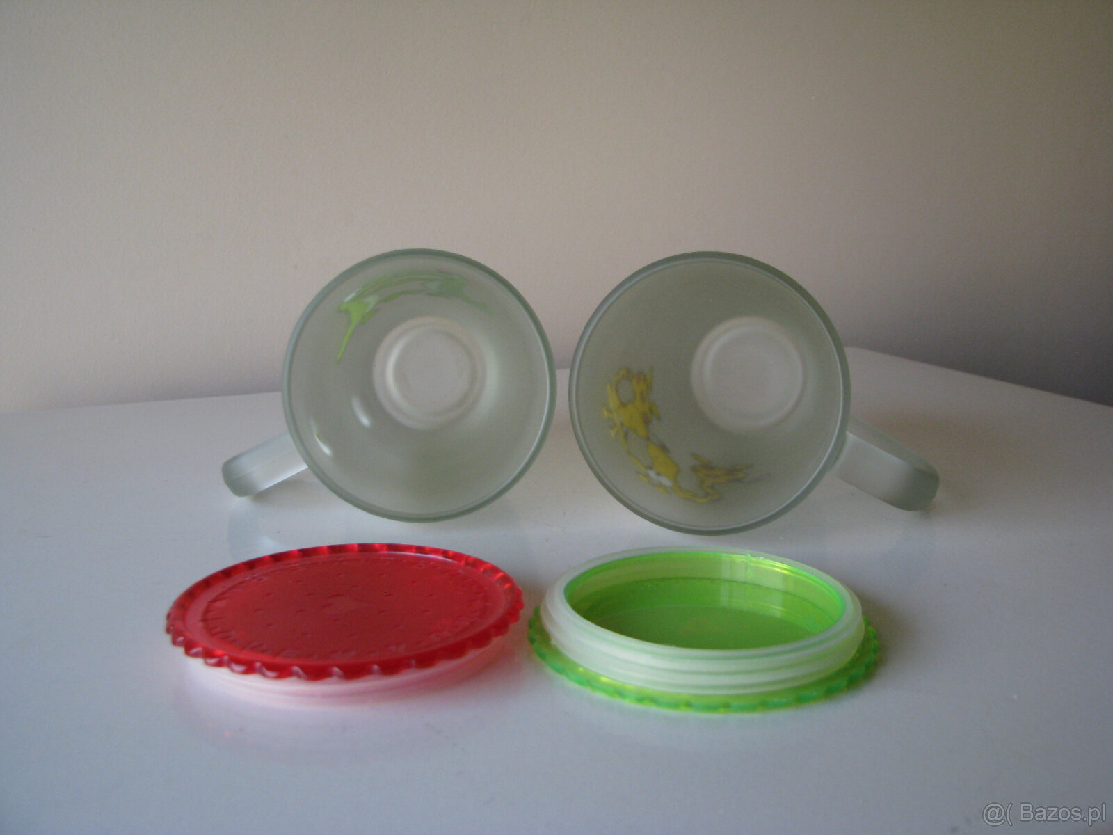 Zakochane szklanki, kubki ze szronionego szkła z pokrywką - 6