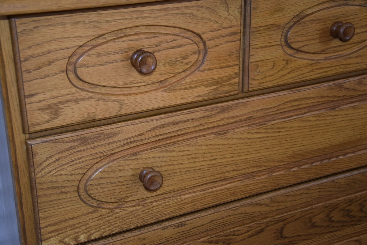komoda dębowa z szufladami - jak nowa - 6