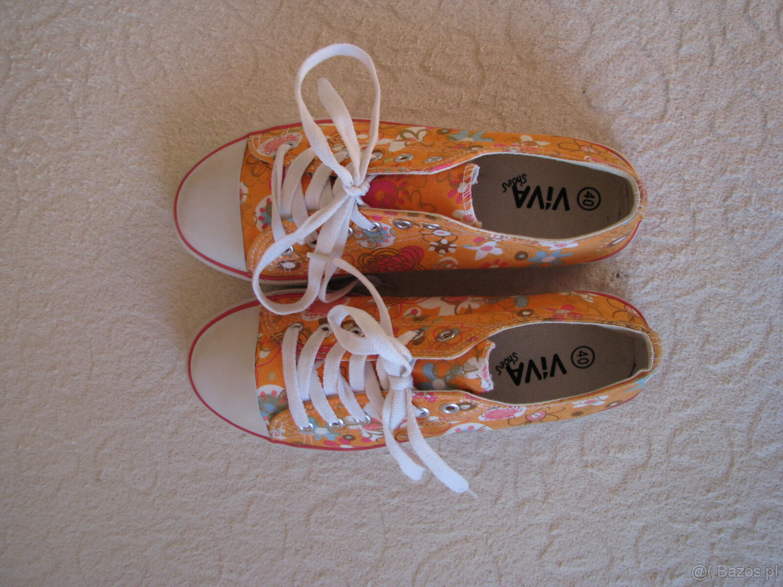 Tenisówki, półtrampki trampki z motywem kwiatowym Viva r. 40 - 6