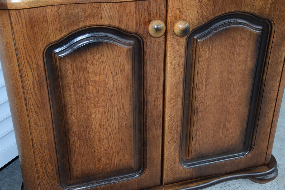 witryna narożna dębowa - jak nowa - 6