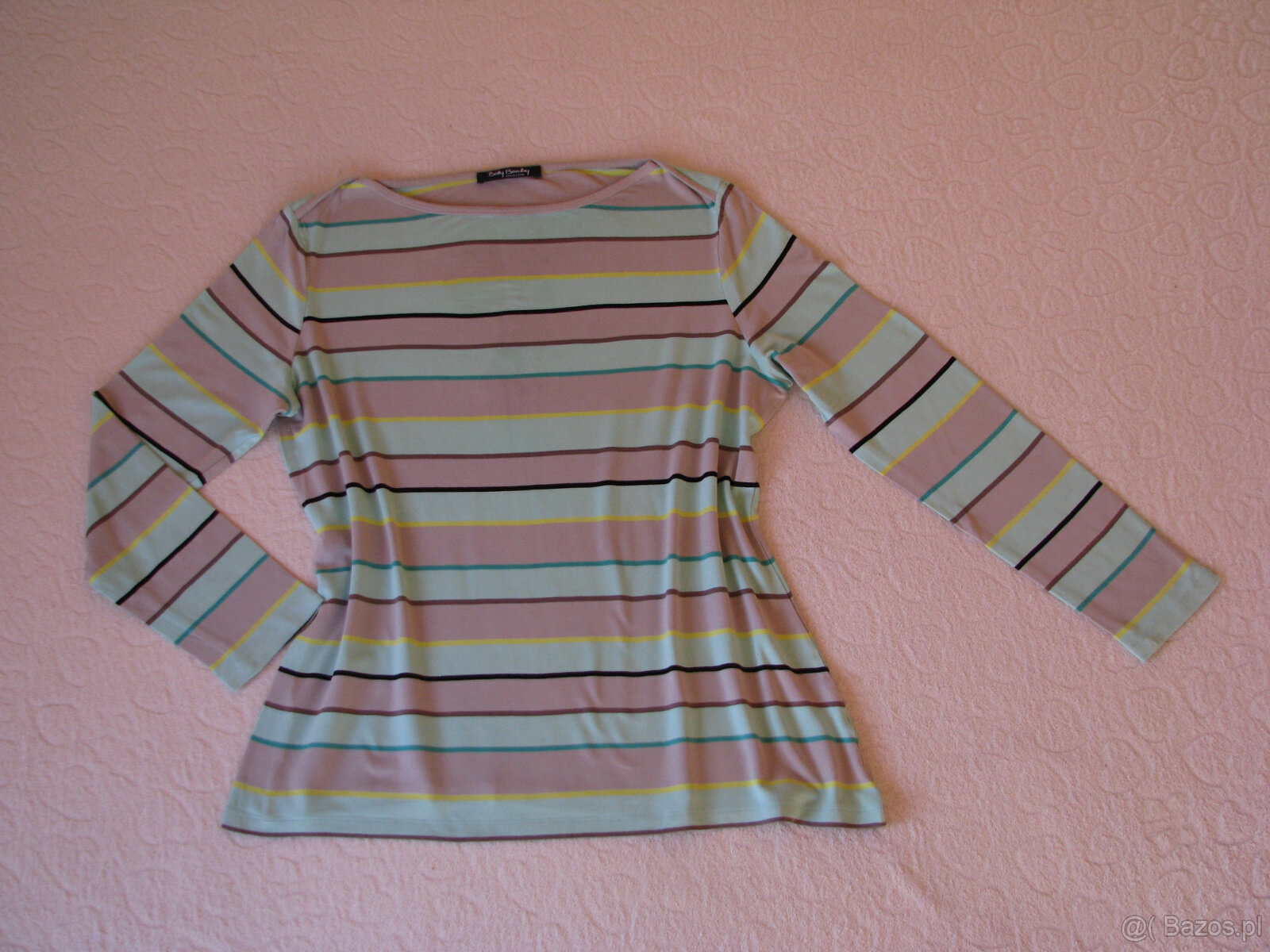 Lekka bluzka z długim rękawem, rozm. L w popielato-miętowe p - 6