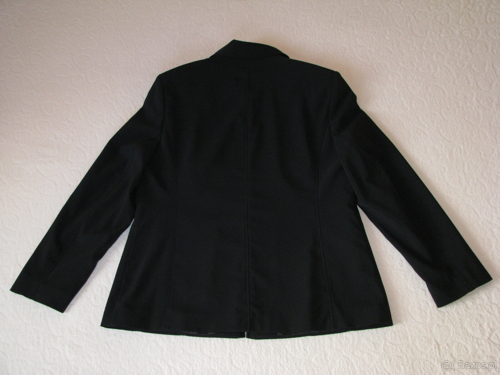 Czarny klasyczny żakiet na zamek marynarka blezer, rozm. 42 - 6