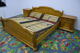 łóżko dębowe z nowymi materacami i szafkami - 6