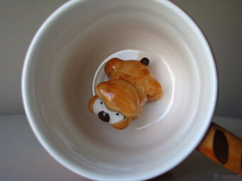 Urocze kubki w kropki z figurką delfina i pieska w środku 3D - 6