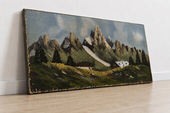 Obraz olejny Reiter – krajobraz górski – ok. 1970 r. – 80 × - 6