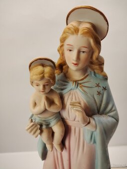Stara porcelana Matka Boża z dzieciątkiem Jezus - 6