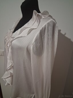 Elegancka biała bluzka M - 6