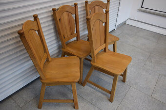 stół rozkładany i 4 krzesła - cały komplet z drewna dębowego - 6