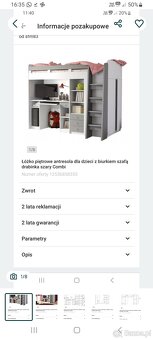 Łóżko pietrowe z biurkiem, szafą - 6
