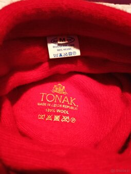 Czerwona czapka damska typu turban 100 % wełna. Firma RABION - 6