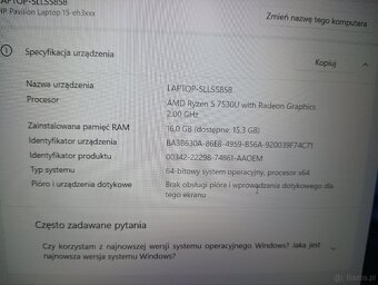 Sprzedam Laptop hp pavilion Windows 11 Home pamięć RAM 16 - 6