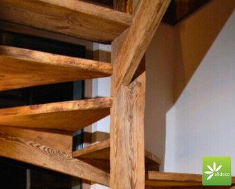 Schody ze starego drewna, balustrady, poręcze - 6