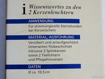 2 świeczniki posrebrzane + 4 świeczki - 6