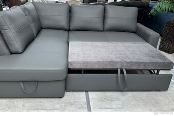 Narożnik Moder -20% skóra 100%, pojemnik + spanie - 6