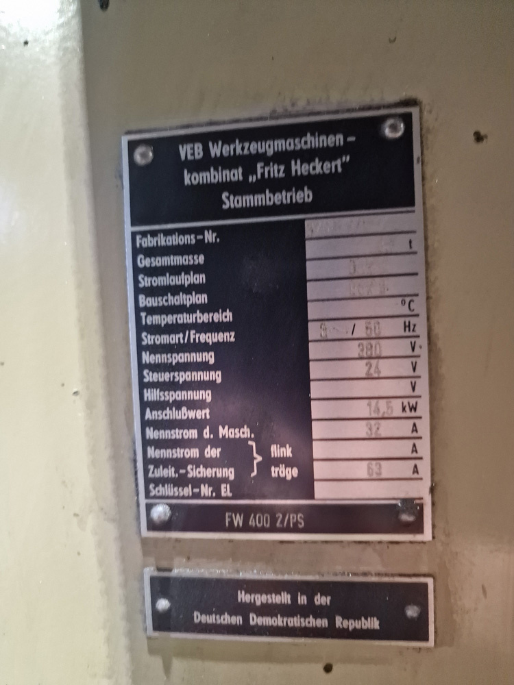 Frezarka konsolowa HECKERT, typ FW 400 2/PS - 7