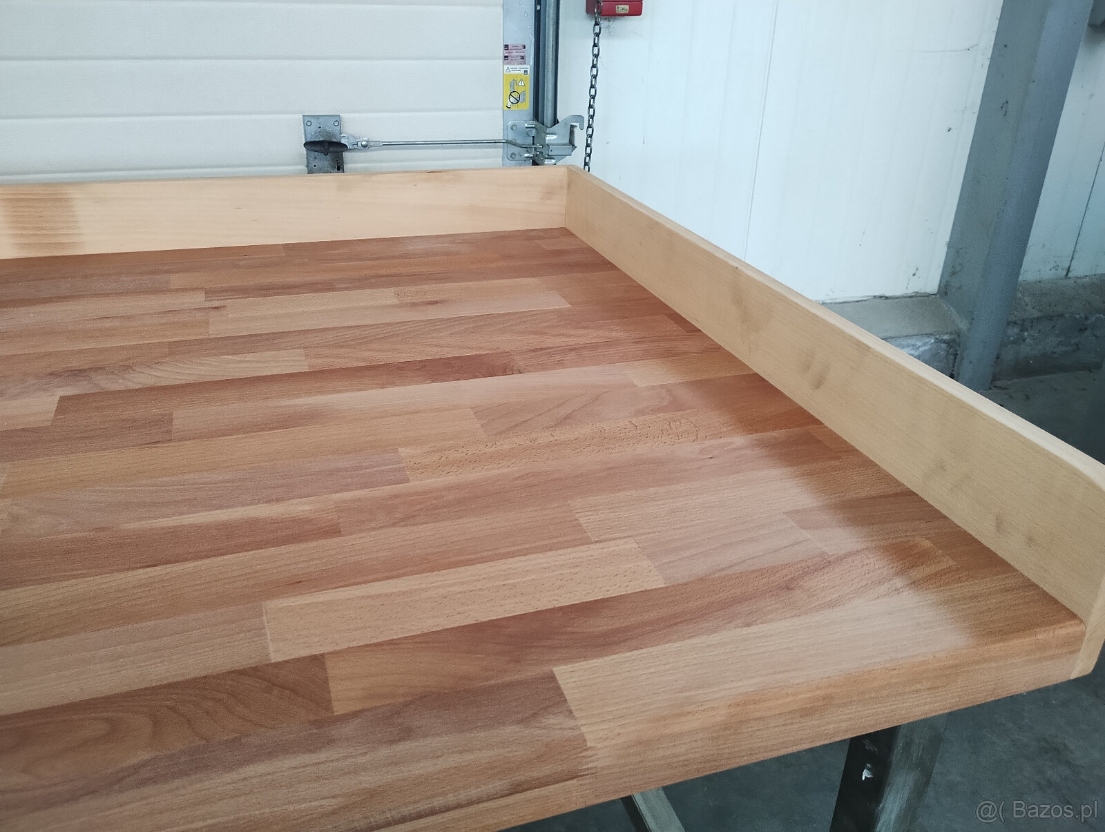 Stół z baletm drewnianym, bukowym, nierdzewny, - 7