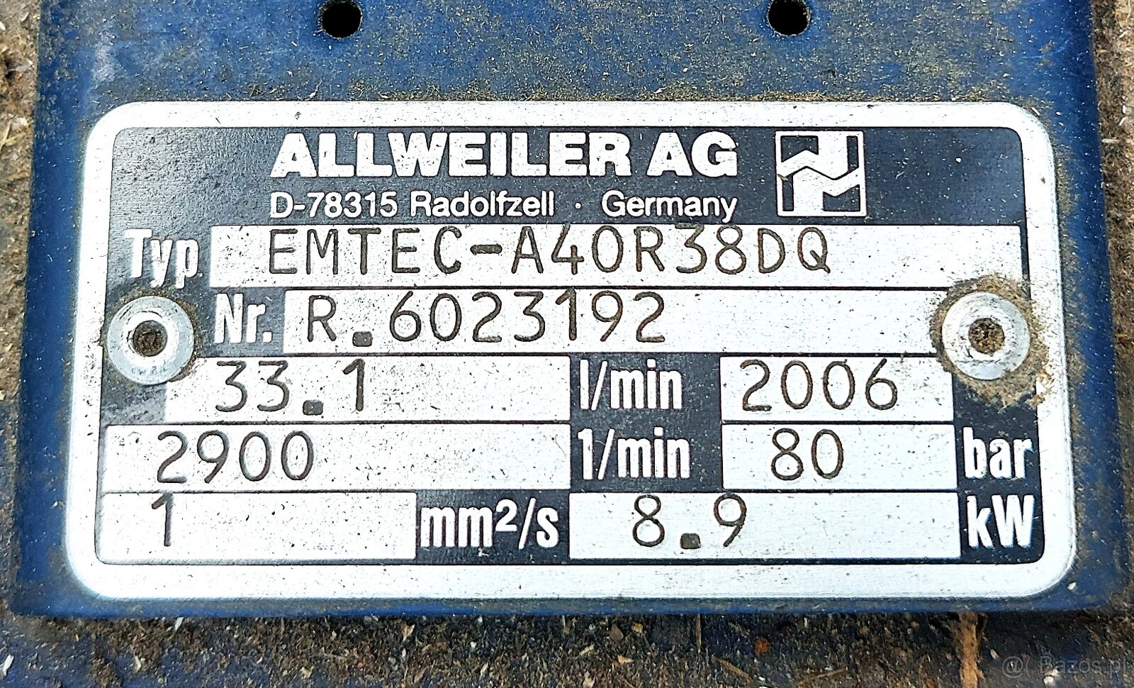 Agregat hydrauliczny BÄR SF 100 – pompa Allweiler, 80 bar - 7