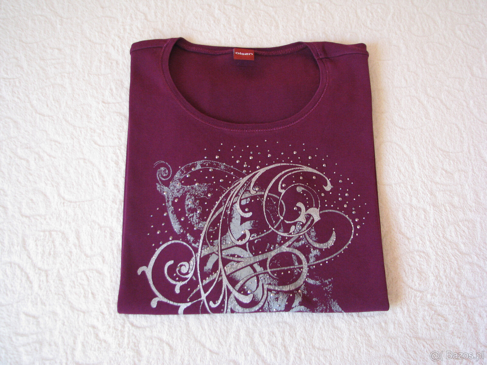 Koszulka OLSEN ze zdobieniami bluzka z krótkim rękawem L/XL - 7