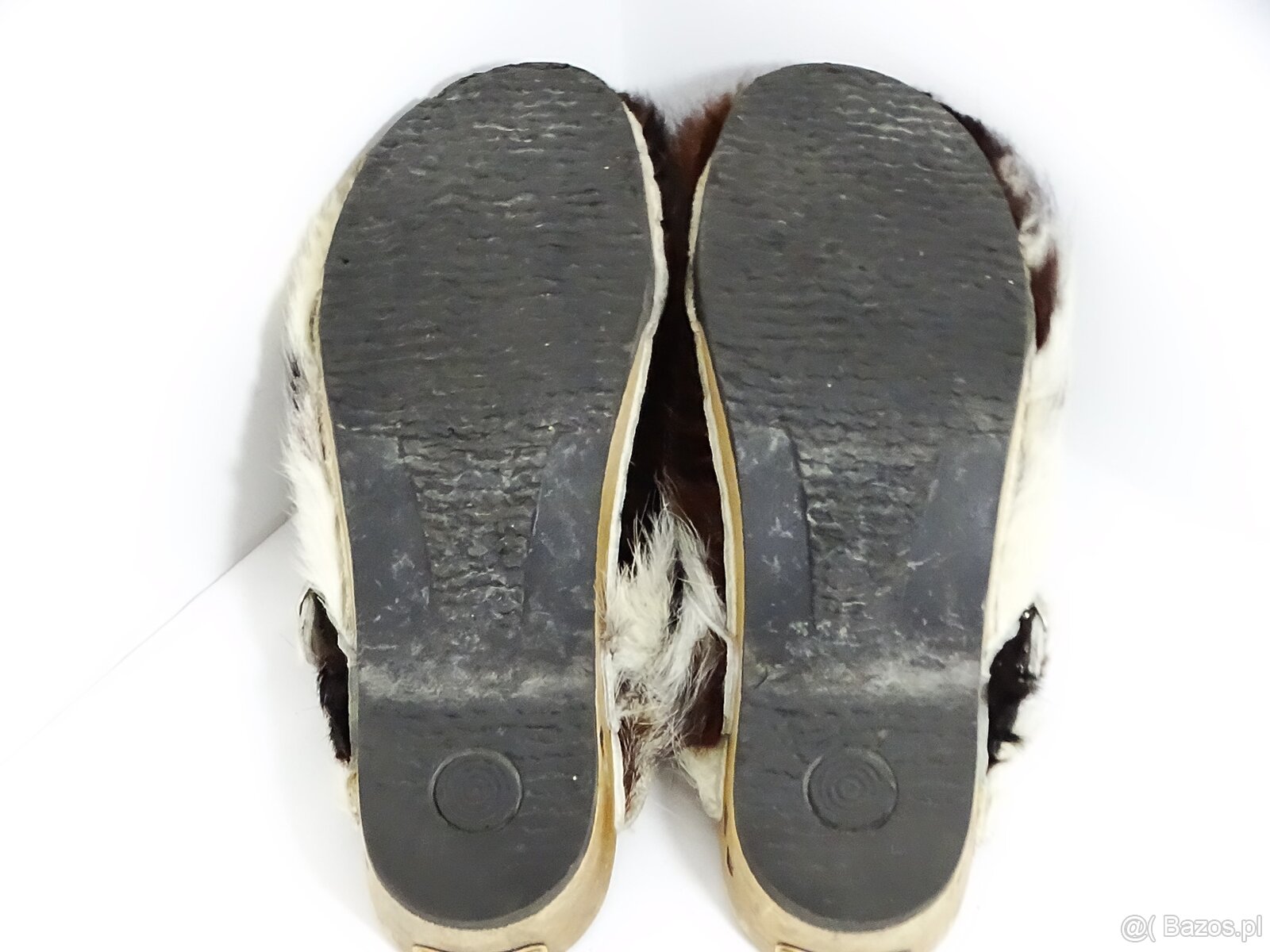 Drewniaki z naturalnej skóry bydlęcej z futrem oraz kopertów - 7