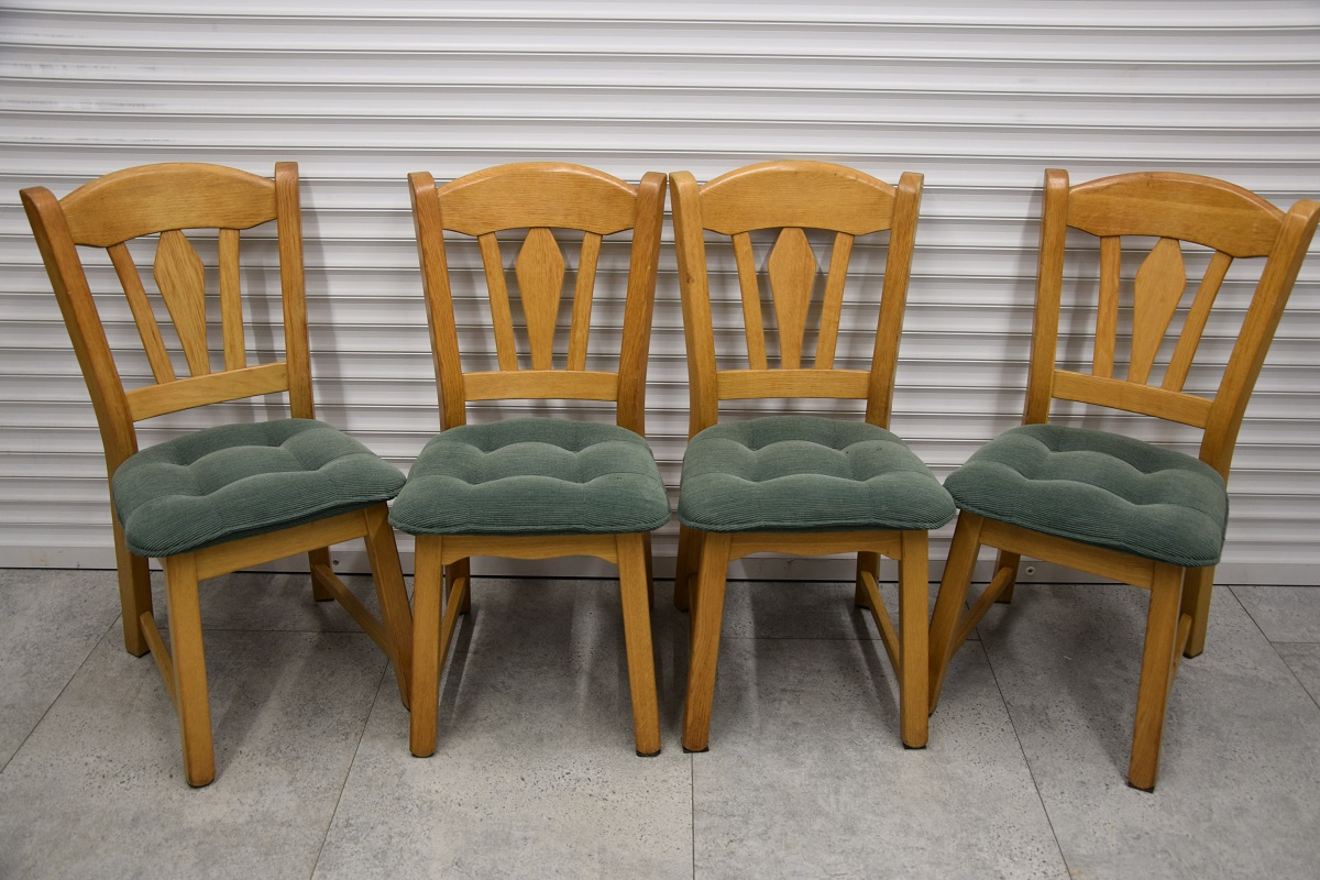 stół rozkładany i 4 krzesła - cały komplet z drewna dębowego - 7