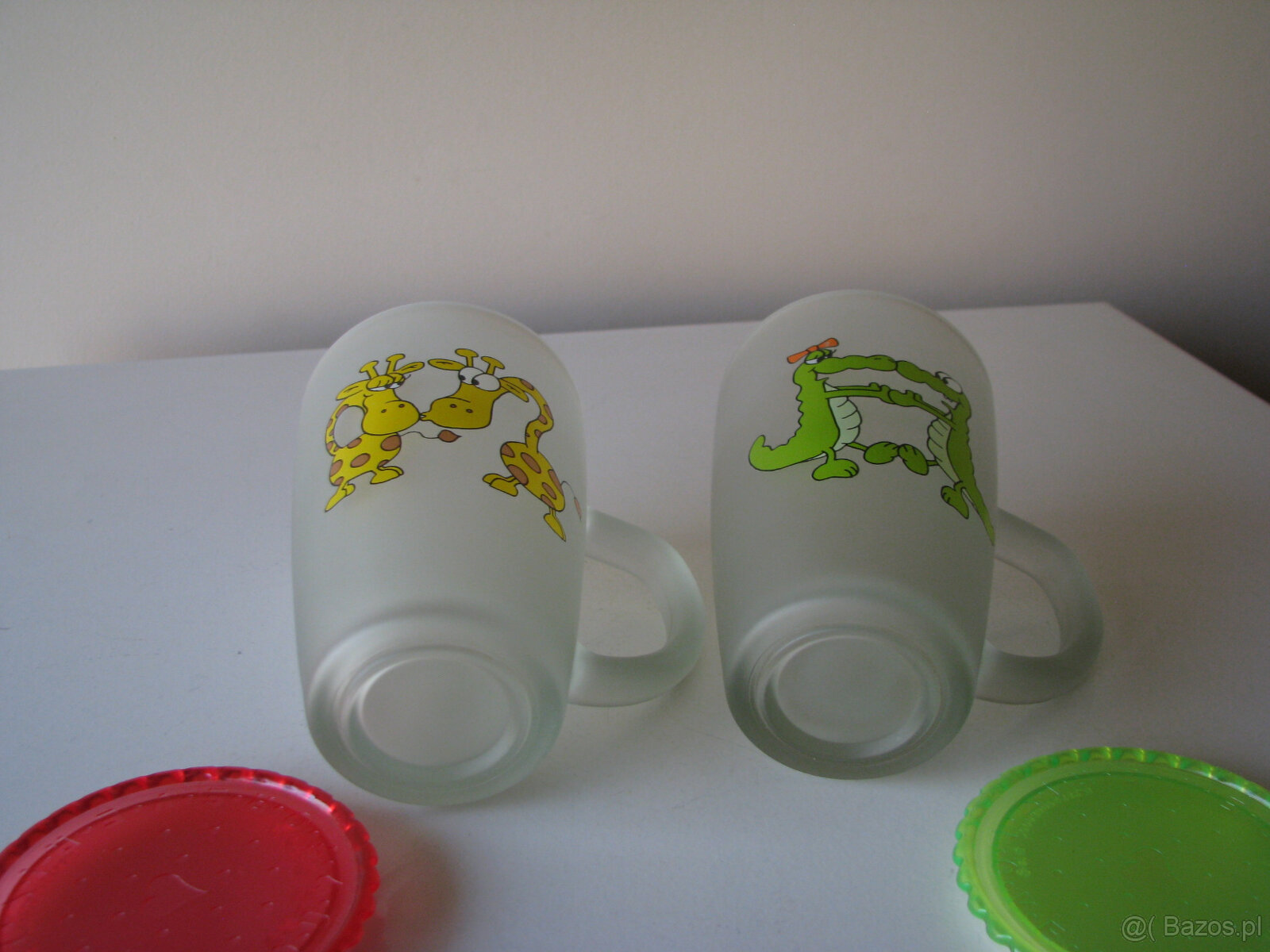 Zakochane szklanki, kubki ze szronionego szkła z pokrywką - 7