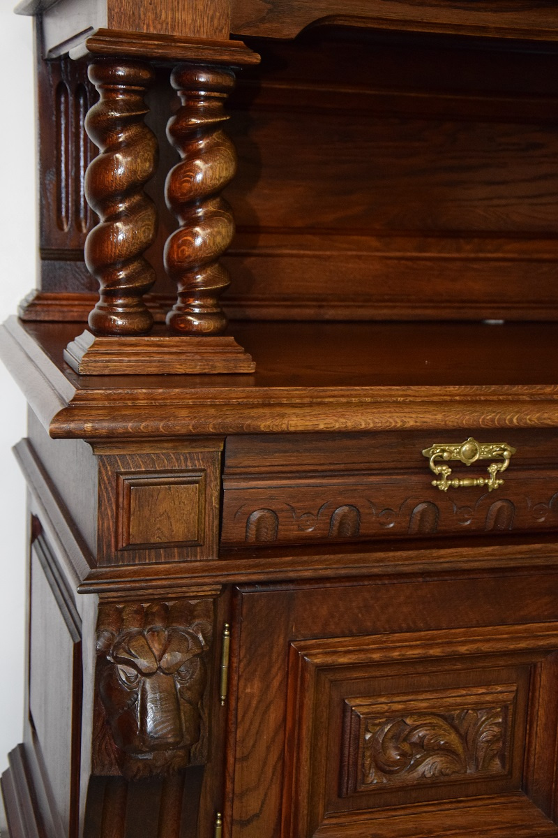 kredens dębowy - meble gdańskie - stan idealny jak nowy - 7